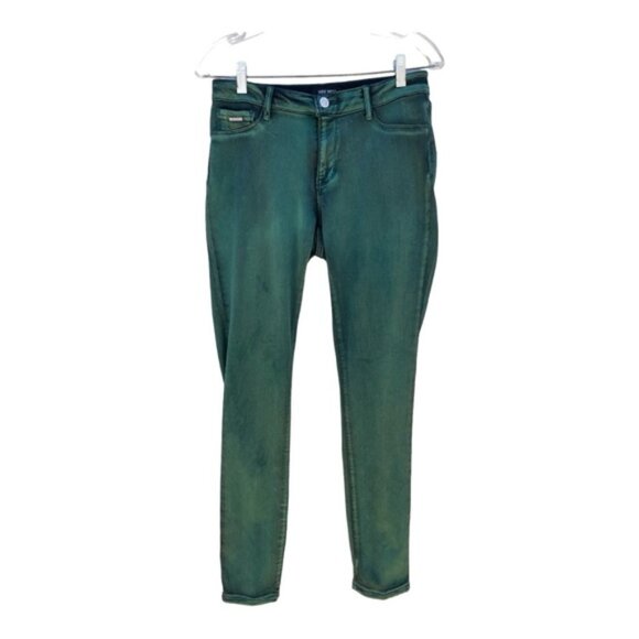 Nine West Jessica Jegging Acid Wash Dark Green Size 8 - Picture 1 of 7